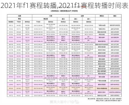 2021年f1赛程转播,2021f1赛程转播时间表