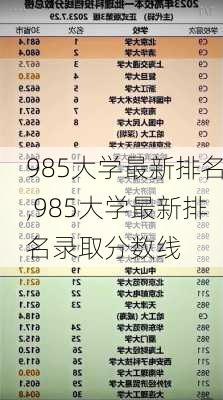 985大学最新排名,985大学最新排名录取分数线