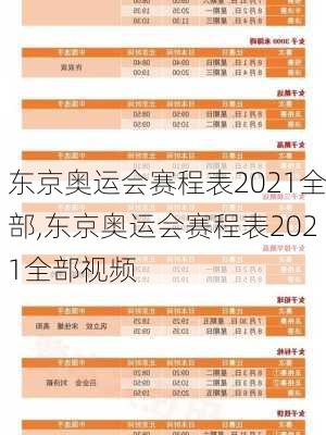 东京奥运会赛程表2021全部,东京奥运会赛程表2021全部视频