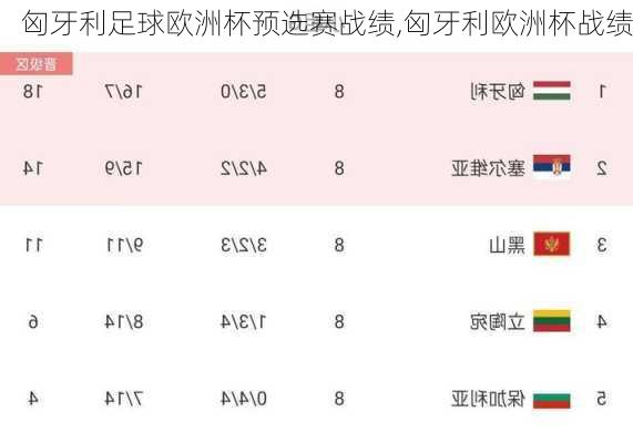 匈牙利足球欧洲杯预选赛战绩,匈牙利欧洲杯战绩