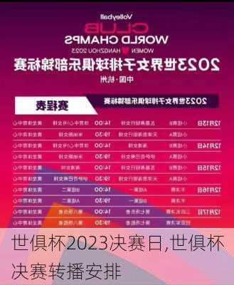 世俱杯2023决赛日,世俱杯决赛转播安排