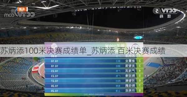 苏炳添100米决赛成绩单_苏炳添 百米决赛成绩