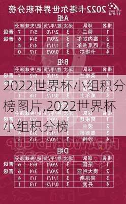 2022世界杯小组积分榜图片,2022世界杯小组积分榜