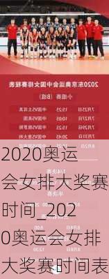 2020奥运会女排大奖赛时间_2020奥运会女排大奖赛时间表