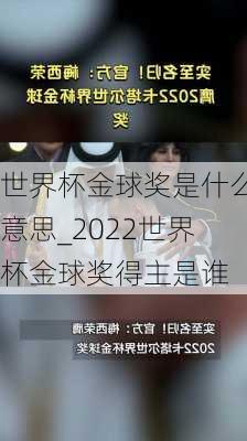 世界杯金球奖是什么意思_2022世界杯金球奖得主是谁