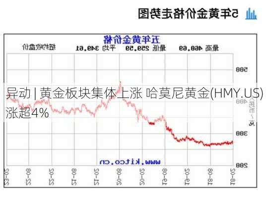 
异动 | 黄金板块集体上涨 哈莫尼黄金(HMY.US)涨超4%