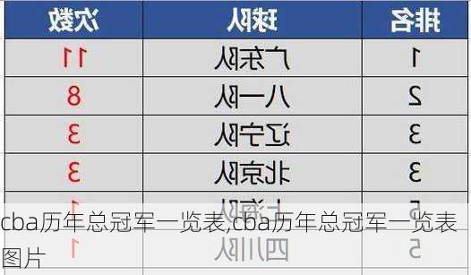 cba历年总冠军一览表,cba历年总冠军一览表图片