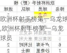 欧洲杯射手榜第一乌龙球,欧洲杯射手榜第一乌龙球员