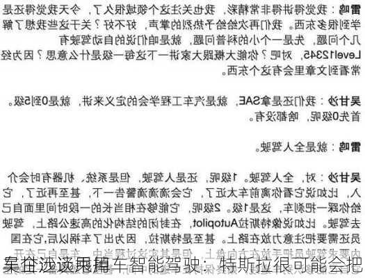 吴甘沙谈乘用车智能驾驶：特斯拉很可能会把
车企远远甩掉