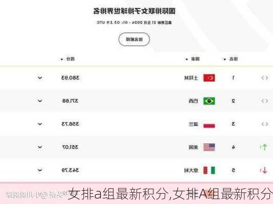 女排a组最新积分,女排A组最新积分