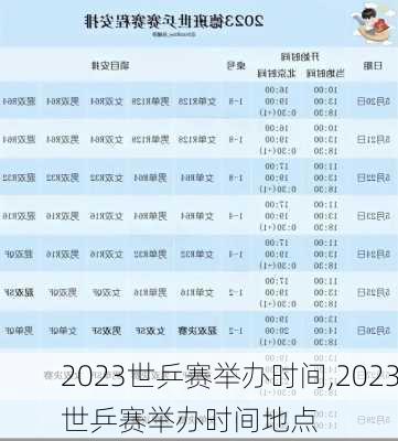 2023世乒赛举办时间,2023世乒赛举办时间地点