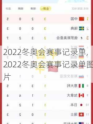 2022冬奥会赛事记录单,2022冬奥会赛事记录单图片