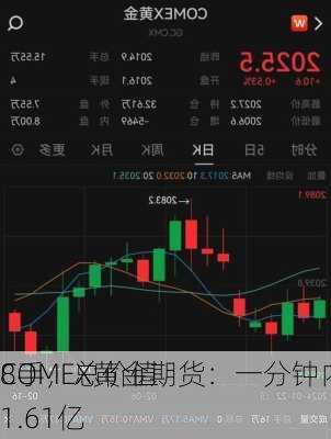 COMEX黄金期货：一分钟内成交
8手，总价值1.61亿
