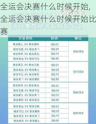 全运会决赛什么时候开始,全运会决赛什么时候开始比赛