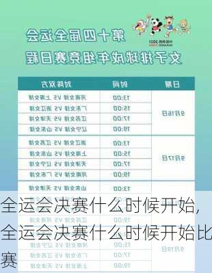 全运会决赛什么时候开始,全运会决赛什么时候开始比赛