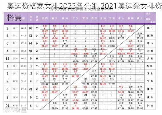 奥运资格赛女排2023各分组,2021奥运会女排资格赛