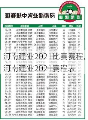 河南建业2021比赛赛程,河南建业2021赛程表