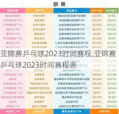 亚锦赛乒乓球2023时间赛程,亚锦赛乒乓球2023时间赛程表