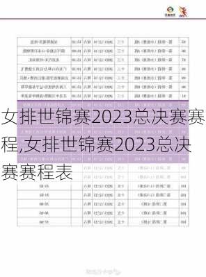 女排世锦赛2023总决赛赛程,女排世锦赛2023总决赛赛程表