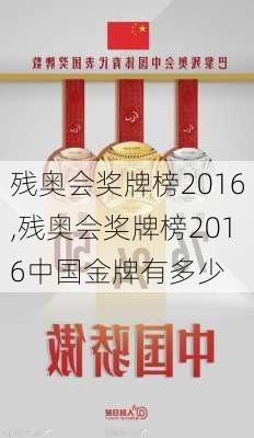 残奥会奖牌榜2016,残奥会奖牌榜2016中国金牌有多少