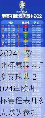 2024年欧洲杯赛程表几多支球队,2024年欧洲杯赛程表几多支球队参加