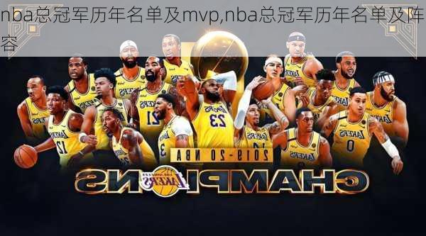 nba总冠军历年名单及mvp,nba总冠军历年名单及阵容