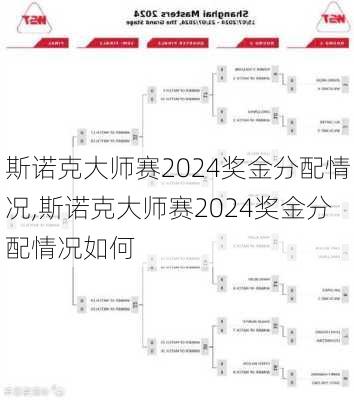 斯诺克大师赛2024奖金分配情况,斯诺克大师赛2024奖金分配情况如何